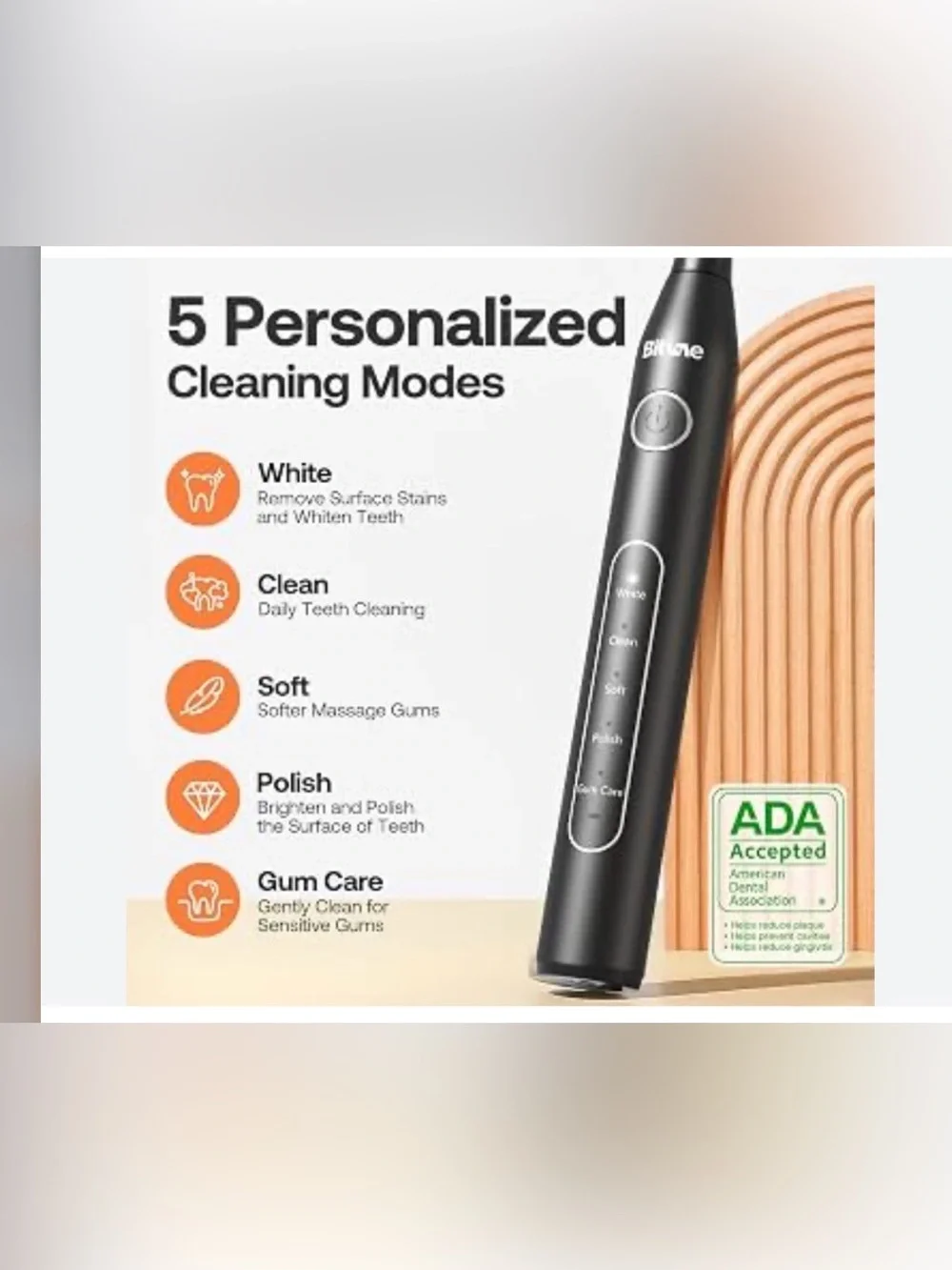 Bitvae S2 Smart Electric Toothbrush ADA Certified Rechargeable W/ Travel Case